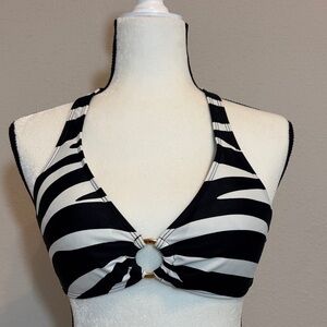 Ralph Lauren Black and White Zebra Bikini Top